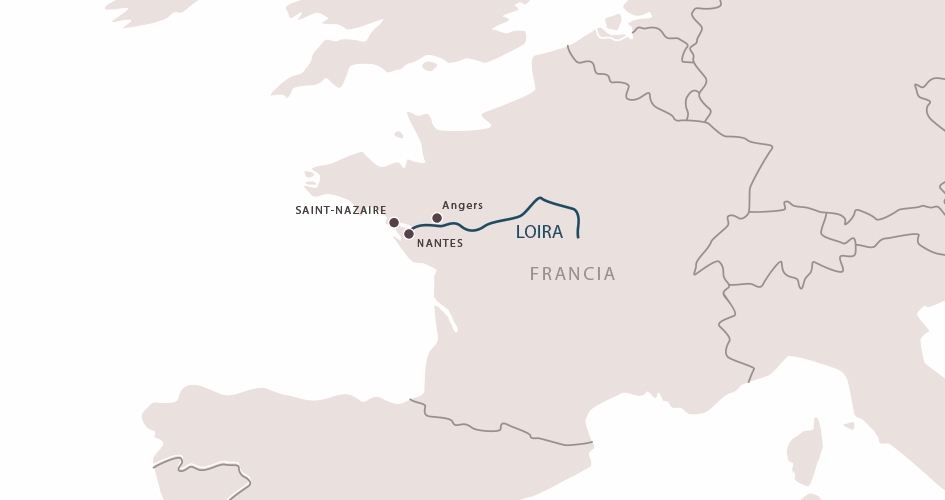 Mapa cruceros por el Loira