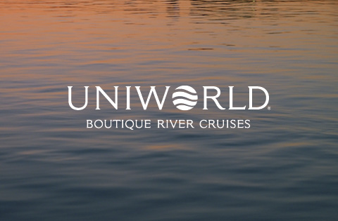 Logo de Naviera Fluvial Uniworld para cruceros por río con Mundomar Cruceros